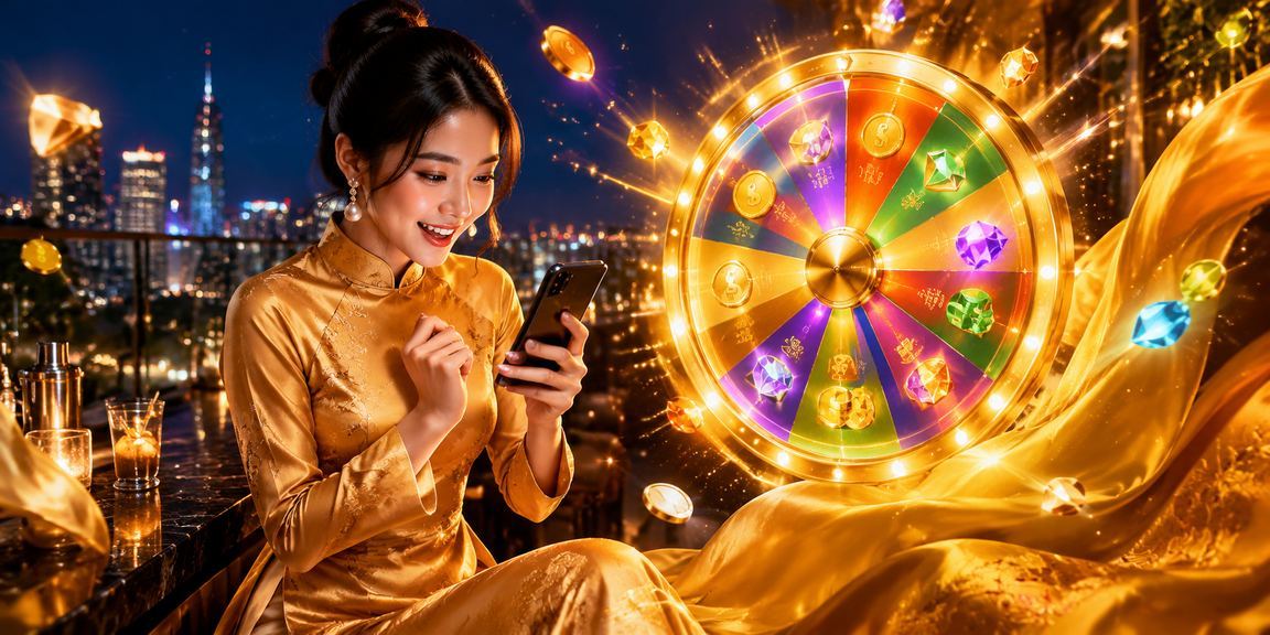 Người chơi tham gia trò chơi may mắn tại Hồ Chí Minh với trang phục áo dài truyền thống